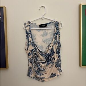Cider TOILE DE JOUY SQUARE NECK TANK TOP